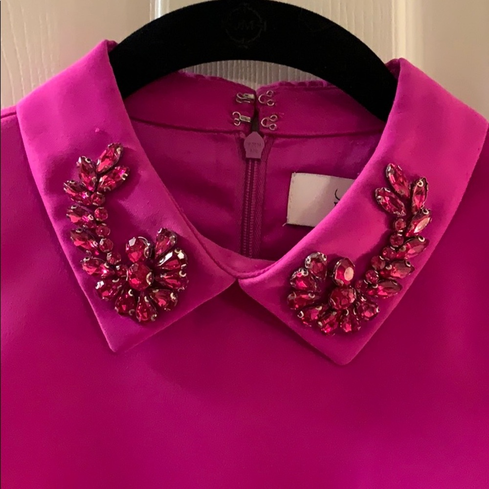 Pink rhinestone collar Belle Badgley Mischka dress